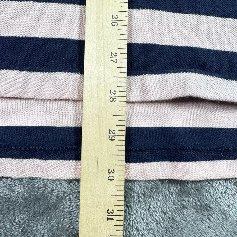 Polo Ralph Lauren Polo Shirt Mens Large Pink/Blue Striped Embroidered‎ Golf